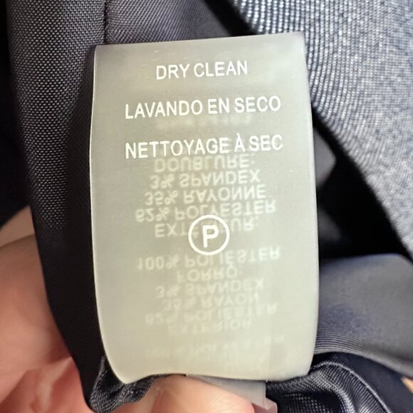 Women's Sz 6 Tommy Hilfiger Gray Pinstripe Open Front Cropped Collarless Blazer - Picture 9 of 10